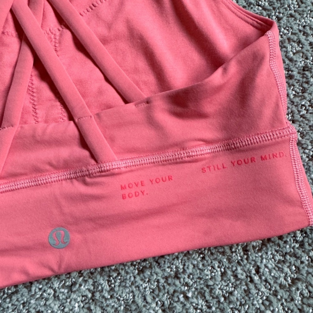 Lululemon Energy High-Neck Longline Bra in Raspberry Cream - Picture 6 of 7